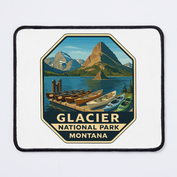 Item preview, Glacier National Park Retro Mountain Landscape Sticker designed and sold by Ismeal Von.