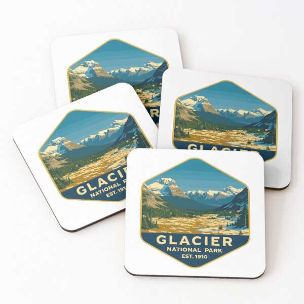 Item preview, Glacier National Park Retro Mountain Landscape Sticker designed and sold by Ismeal Von.