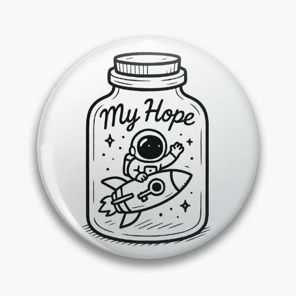 Item preview, Astronaut Riding Rocket Ship My Hope Doodle designed and sold by EdvvinStudios.