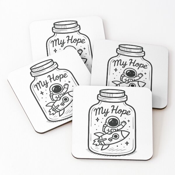 Item preview, Astronaut Riding Rocket Ship My Hope Doodle designed and sold by EdvvinStudios.