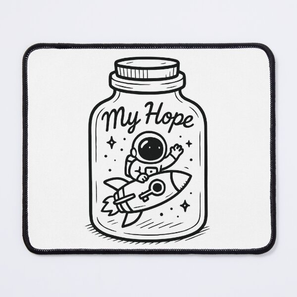 Item preview, Astronaut Riding Rocket Ship My Hope Doodle designed and sold by EdvvinStudios.