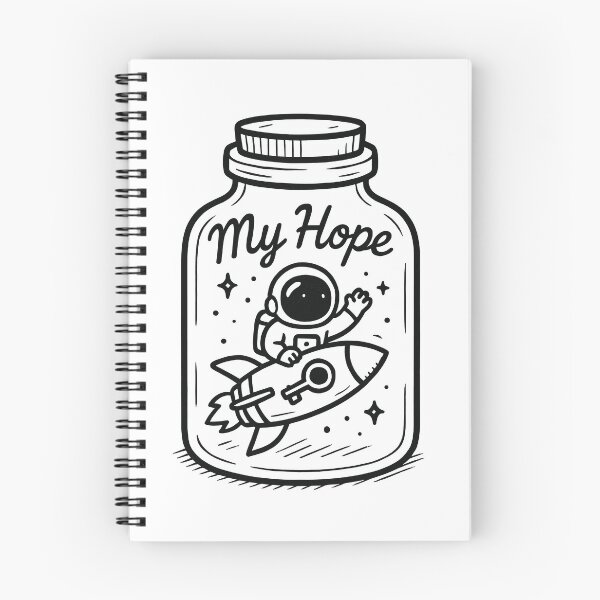 Item preview, Astronaut Riding Rocket Ship My Hope Doodle designed and sold by EdvvinStudios.