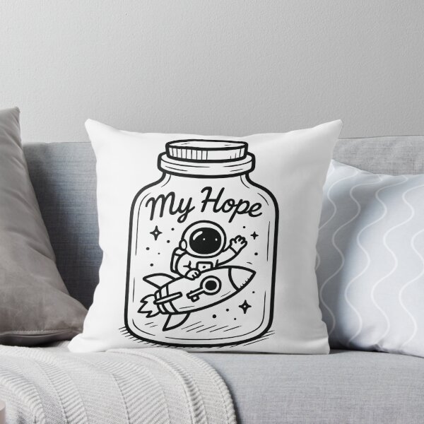 Item preview, Astronaut Riding Rocket Ship My Hope Doodle designed and sold by EdvvinStudios.