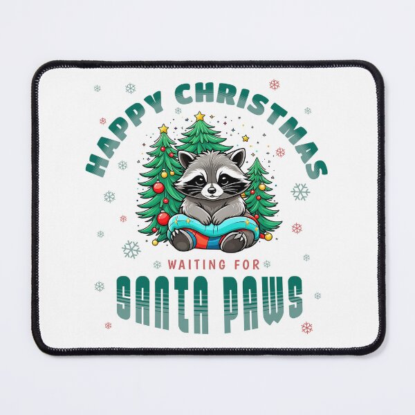 Item preview, Happy Christmas racoon waiting for Santa paws designed and sold by GraphicTeeHubs.