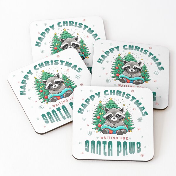 Item preview, Happy Christmas racoon waiting for Santa paws  designed and sold by GraphicTeeHubs.