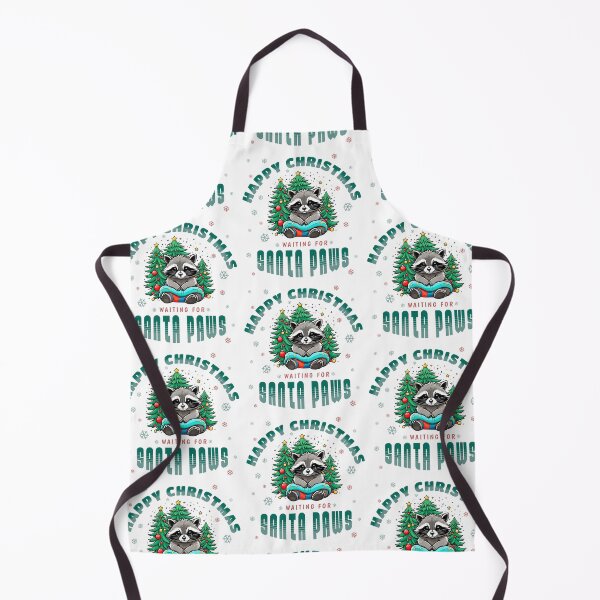 Item preview, Happy Christmas racoon waiting for Santa paws designed and sold by GraphicTeeHubs.