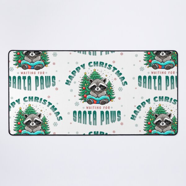 Item preview, Happy Christmas racoon waiting for Santa paws  designed and sold by GraphicTeeHubs.