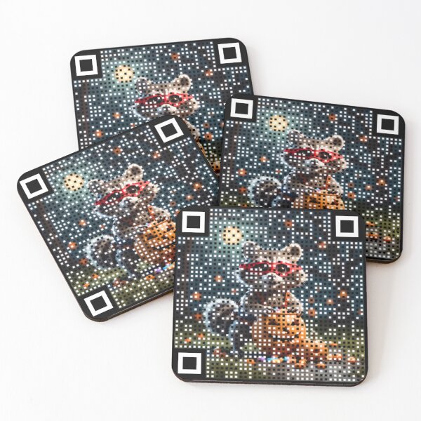Item preview, Pumpkin Bandit Raccoon QR : Dare To Scan - Halloween Collection designed and sold by LA Art.