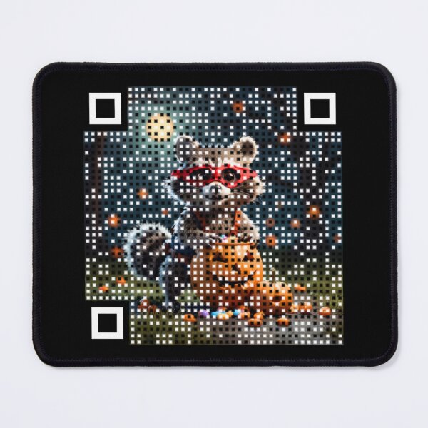 Item preview, Pumpkin Bandit Raccoon QR : Dare To Scan - Halloween Collection designed and sold by LA Art.