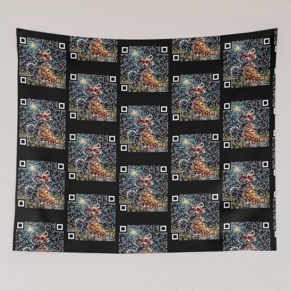 Item preview, Pumpkin Bandit Raccoon QR : Dare To Scan - Halloween Collection designed and sold by LA Art.