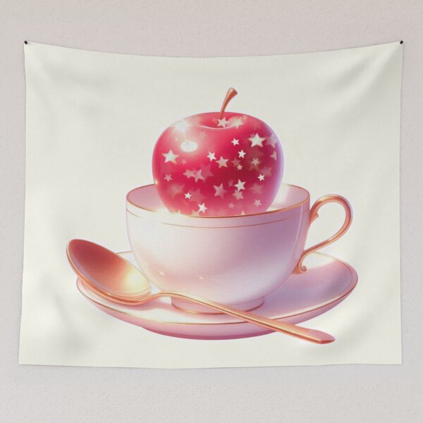 Item preview, Golden Tea Time with Apple – Soft Anime-Inspired Illustration designed and sold by Sugar Wisdom .