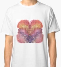 pink Rorschach test, watercolor, monotype, abstract colorful symmetric painting Classic T-Shirt