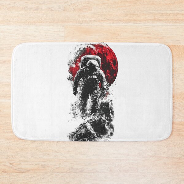 Item preview, Cool astronaut in black and white with red moon, cosmic space scene artwork designed and sold by Encreable.
