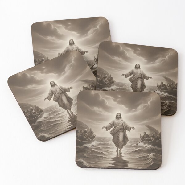 Item preview, Jesus Walking on Water – Faith, Hope & Miracles Christian Artwork designed and sold by dfranc.