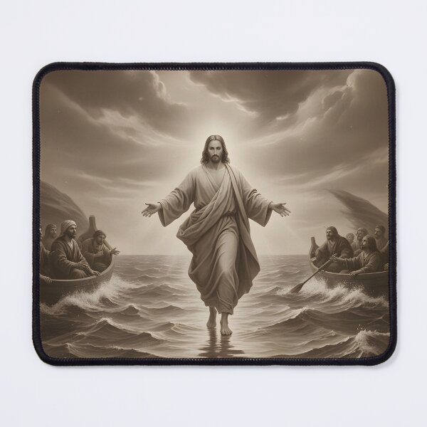 Item preview, Jesus Walking on Water – Faith, Hope & Miracles Christian Artwork designed and sold by dfranc.