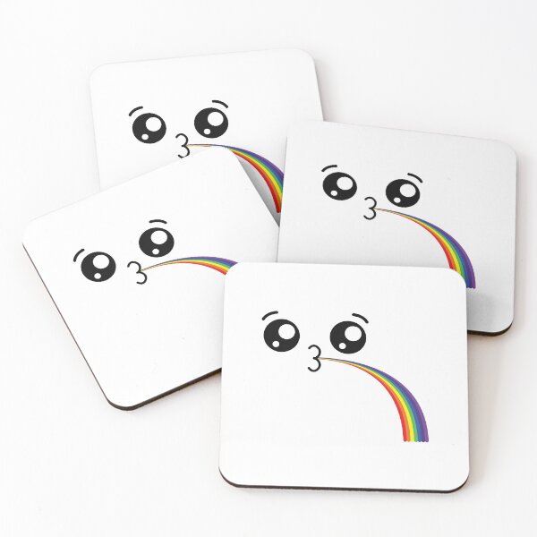 Item preview, Cute kawaii spitting rainbow face designed and sold by BlushyPrint.