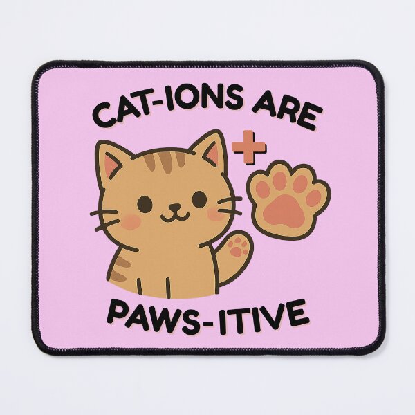 Item preview, Cat-ions Are Paw-sitive – Cute Chemistry Cat Pun designed and sold by sciencenotes.