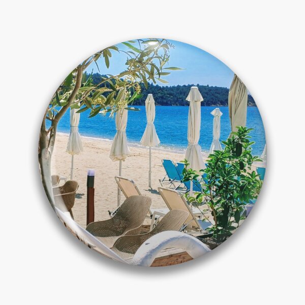 Item preview, Blue sea and blue chairs. designed and sold by ronsaunders47.
