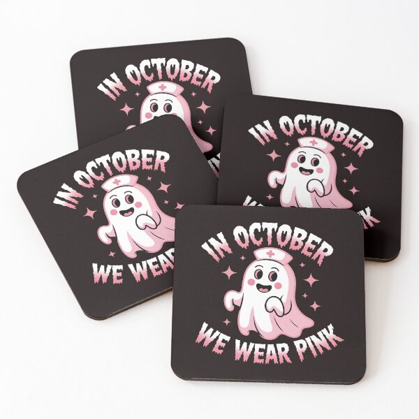 Item preview, In October We Wear Pink Nurse Ghost Halloween 2025 designed and sold by Redgiant87x.