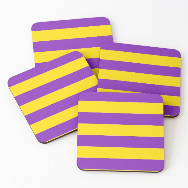 Item preview, Purple and Yellow Tropical Wide Horizontal Stripes designed and sold by Feeling Artsy.