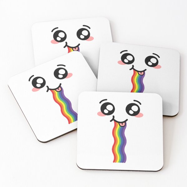 Item preview, Cute kawaii rainbow drooling face designed and sold by BlushyPrint.