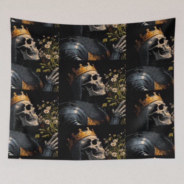 Item preview, Crowned skeleton holding flowers designed and sold by MendaciousMina.