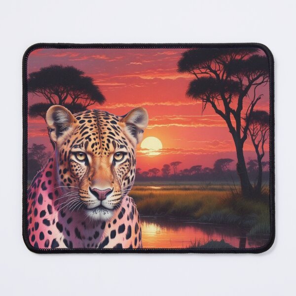 Item preview, Leopard in Okavango Delta at sunset designed and sold by GasconyPassion.