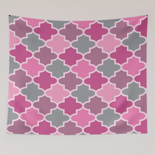 Item preview, Pink Gothic Castle Modern Colorful Stained Glass Geometric Pattern designed and sold by Angela Dow.