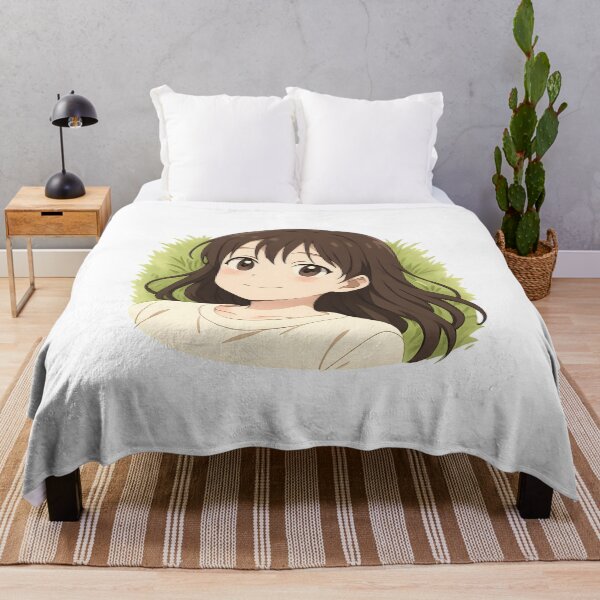 Item preview, Peaceful Anime Girl Lying in Grass – Anime Face Design designed and sold by OsasChild.