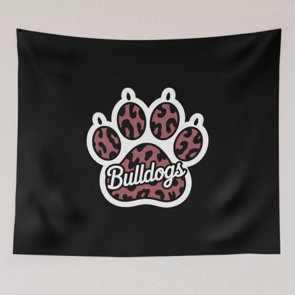 Item preview, Maroon Bulldogs Leopard Paw Print Leopard School designed and sold by MinaReinger.