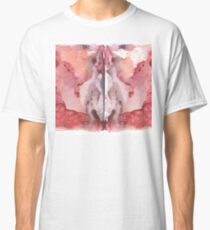 pink Rorschach test, watercolor, monotype, abstract colorful symmetric painting Classic T-Shirt