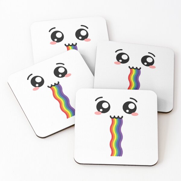 Item preview, Cute kawaii dizzy rainbow drooling face designed and sold by BlushyPrint.
