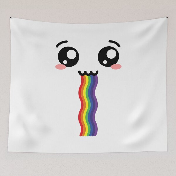 Item preview, Cute kawaii dizzy rainbow drooling face designed and sold by BlushyPrint.