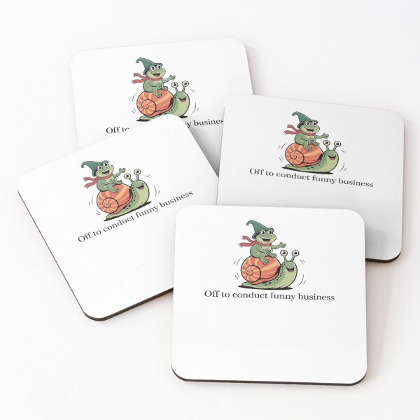 Item preview, Off to Conduct Funny Business Frog Riding Snail Meme Weird designed and sold by DrewLeuschke.