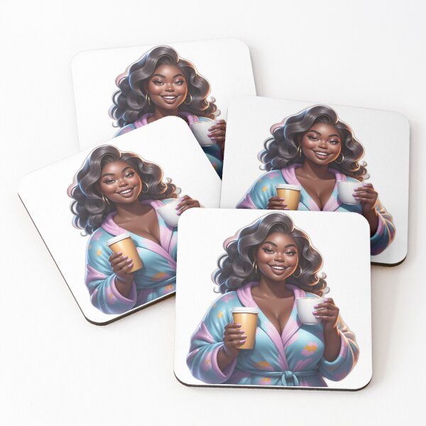 Item preview, Afro Plus Size Beauty – Coffee and Confidence designed and sold by Lulunza.