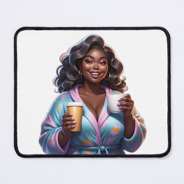 Item preview, Afro Plus Size Beauty – Coffee and Confidence designed and sold by Lulunza.