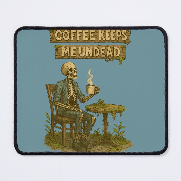 Item preview, ☕ Coffee Keeps Me Undead – Skeleton Coffee Lover Design designed and sold by EchoDimension.