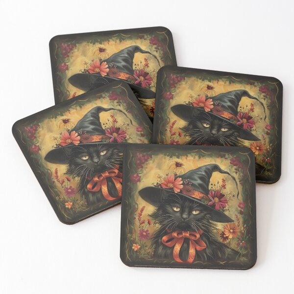 Item preview, Halloween Art / Witch Hat Boho Cat - Mystere designed and sold by Aubergine Designs.