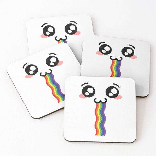 Item preview, Sweet kawaii owo rainbow drooling face designed and sold by BlushyPrint.