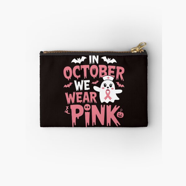 Item preview, In October We Wear Pink Nurse Ghost Halloween 2025 designed and sold by Redgiant87x.