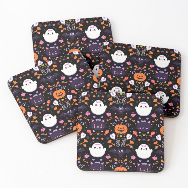 Item preview, Damask Halloween — Cute Ghosts, Cats & Pumpkins Pattern designed and sold by Aileen404.