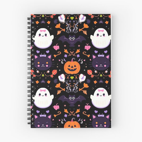 Item preview, Damask Halloween — Cute Ghosts, Cats & Pumpkins Pattern designed and sold by Aileen404.