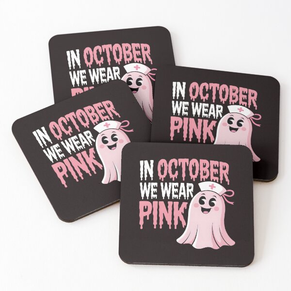 Item preview, In October We Wear Pink Nurse Ghost Halloween 2025 designed and sold by Redgiant87x.