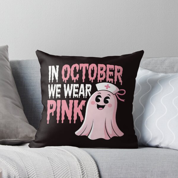 Item preview, In October We Wear Pink Nurse Ghost Halloween 2025 designed and sold by Redgiant87x.