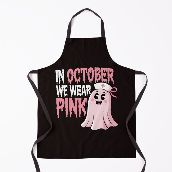 Item preview, In October We Wear Pink Nurse Ghost Halloween 2025 designed and sold by Redgiant87x.