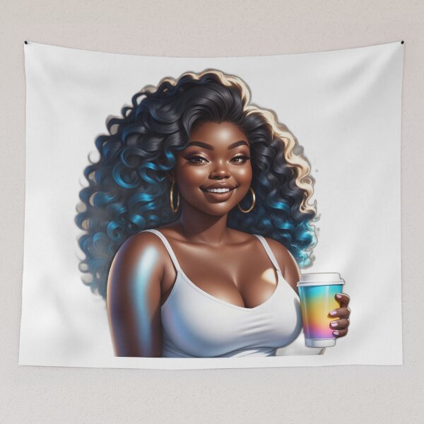 Item preview, Curvy Coffee Queen – Casual Self Love Vibes designed and sold by Lulunza.