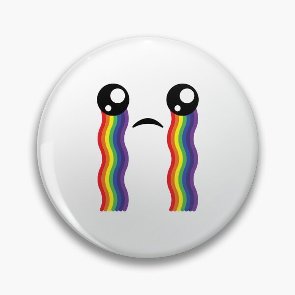 Item preview, Sweet kawaii crying rainbow face designed and sold by BlushyPrint.