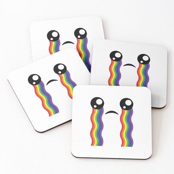 Item preview, Sweet kawaii crying rainbow face designed and sold by BlushyPrint.