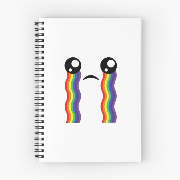 Item preview, Sweet kawaii crying rainbow face designed and sold by BlushyPrint.