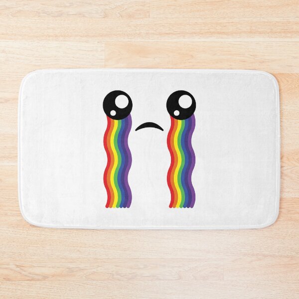 Item preview, Sweet kawaii crying rainbow face designed and sold by BlushyPrint.